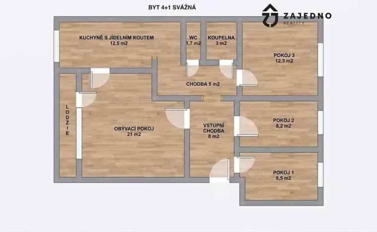 Pronájem bytu 4+1, Brno, Svážná, 78 m2