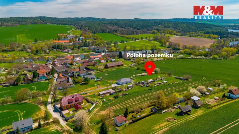 Prodej pozemku pro bydlení, Týn nad Vltavou - Hněvkovice na levém břehu Vltavy, 1869 m2