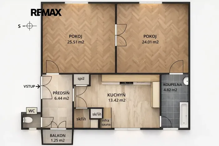 Pronájem bytu 2+1, Brno, Výpravní, 76 m2