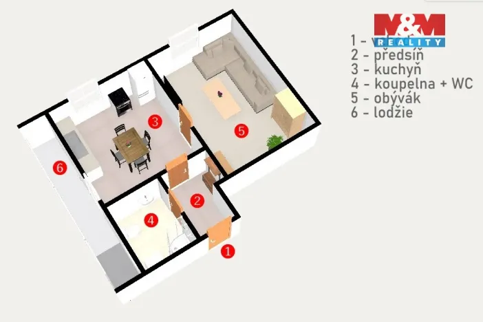 Pronájem bytu 1+1, Havlíčkův Brod, Horní, 43 m2