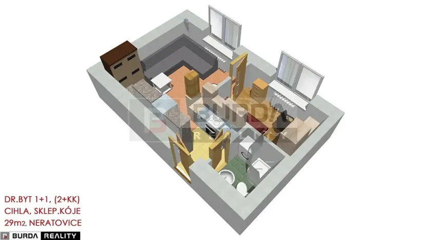 Pronájem bytu 2+kk, Neratovice, 28 m2