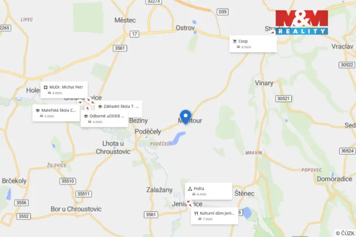 Prodej pozemku pro bydlení, Chroustovice - Mentour, 1256 m2