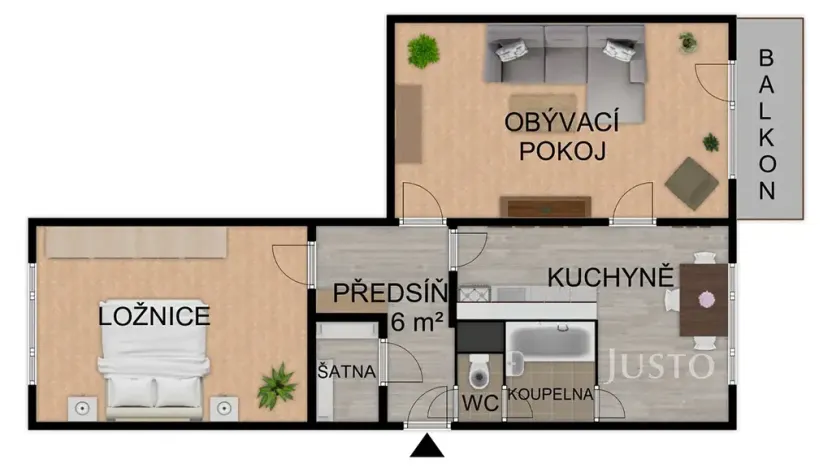 Prodej bytu 2+1, Písek, třída Přátelství, 60 m2