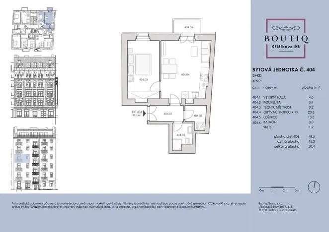 Prodej bytu 2+kk, Praha - Karlín, Křižíkova, 49 m2