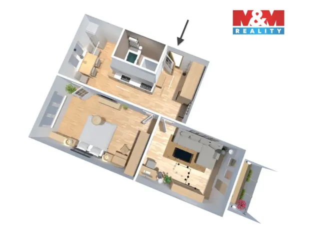 Prodej bytu 2+1, Chomutov, Skalková, 61 m2