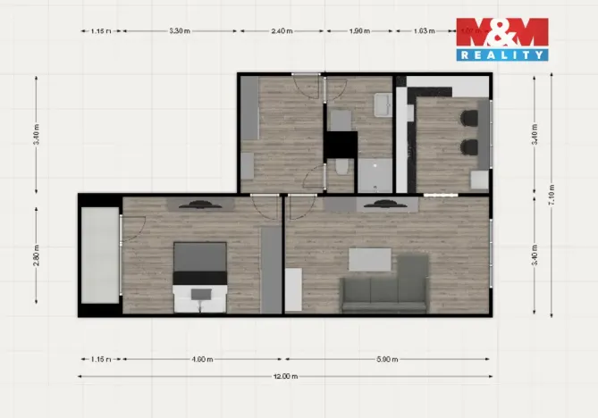 Prodej bytu 2+1, Karlovy Vary - Bohatice, Ostrovská, 68 m2