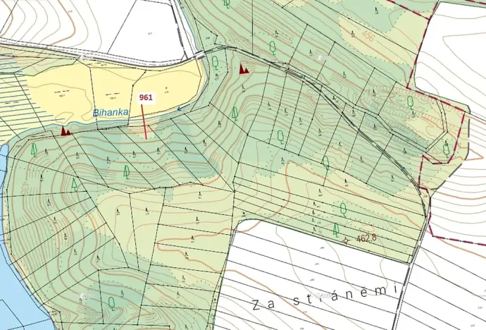 Dražba lesa, Mladoňovice, 961 m2