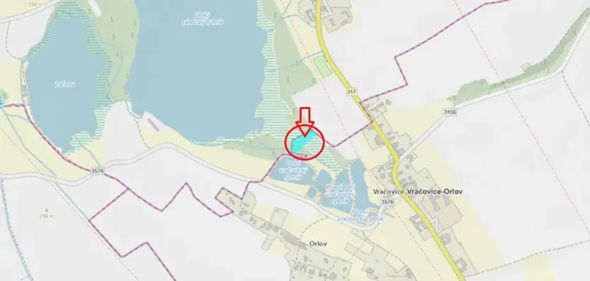 Prodej podílu lesa, Vračovice-Orlov, 2036 m2