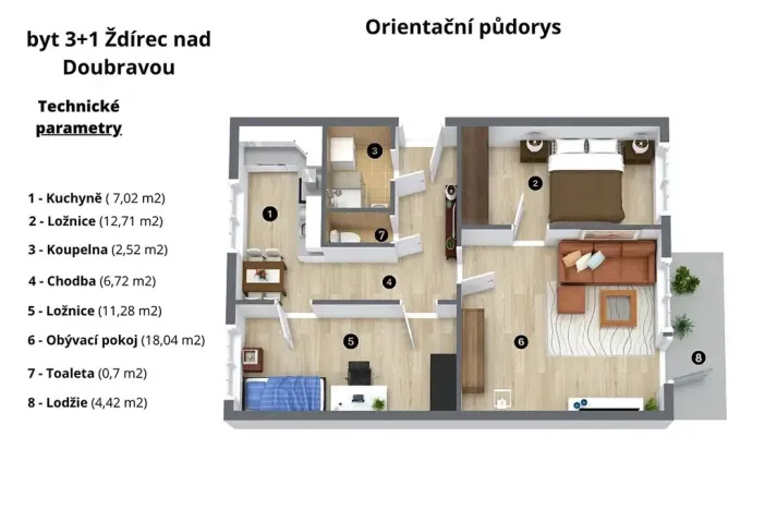Prodej bytu 3+1, Ždírec nad Doubravou, nám. 9. května, 69 m2