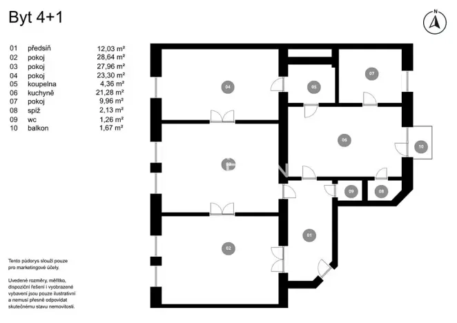 Prodej bytu 4+1, Praha - Nové Město, Masarykovo nábřeží, 133 m2