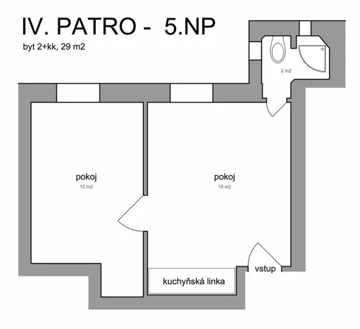 Pronájem bytu 2+kk, Praha - Vinohrady, Perunova, 29 m2