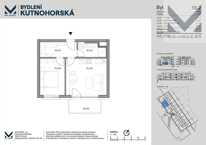 Prodej bytu 2+kk, Praha - Dolní Měcholupy, Kutnohorská, 40 m2