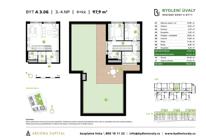 Prodej bytu 4+kk, Úvaly, Škvorecká, 101 m2