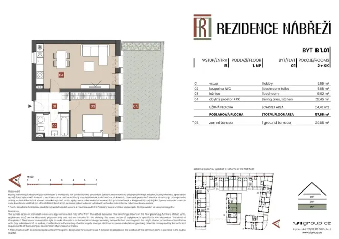 Prodej bytu 2+kk, Brandýs nad Labem-Stará Boleslav - Stará Boleslav, Nábřeží, 55 m2