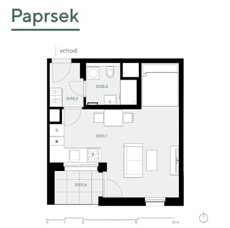 Pronájem bytu 1+kk, Praha - Stodůlky, Hábova, 40 m2