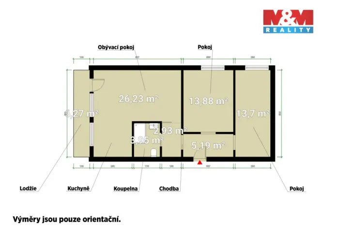 Pronájem bytu 3+kk, Praha - Karlín, U Sluncové, 65 m2