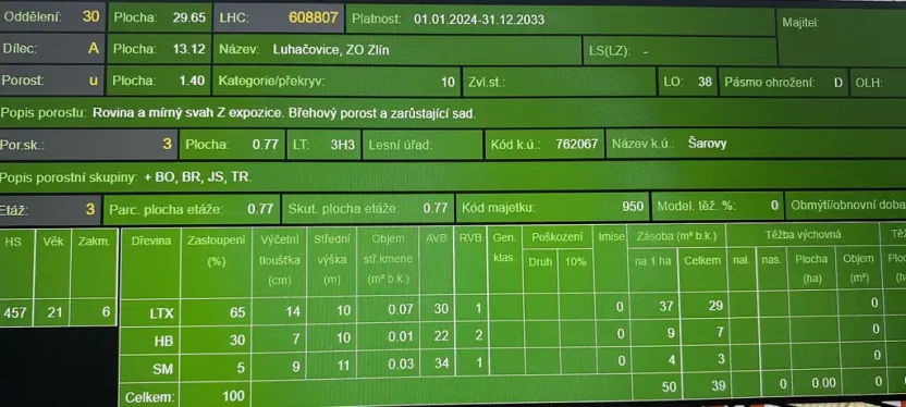 Prodej lesa, Šarovy, 11619 m2