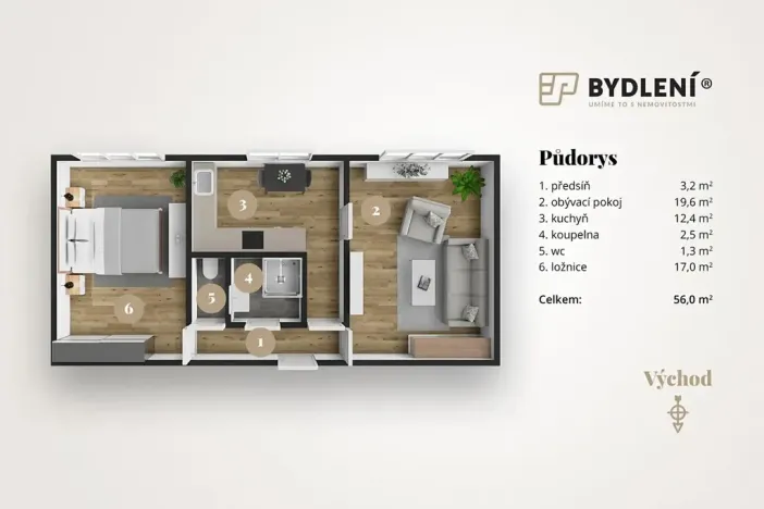 Pronájem bytu 2+1, Litoměřice, České armády, 56 m2