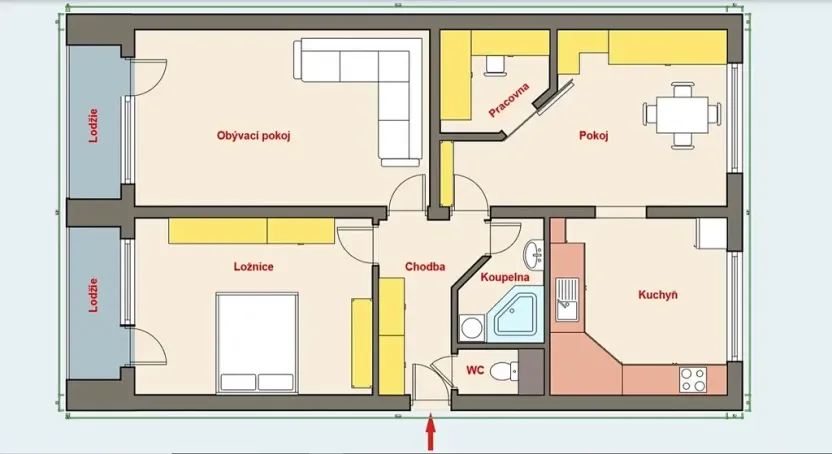 Pronájem bytu 3+1, Hradec Králové, Truhlářská, 80 m2