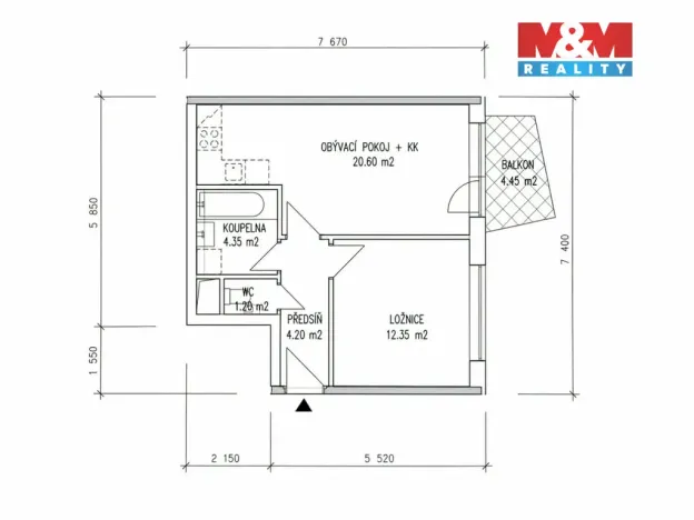 Pronájem bytu 2+kk, Praha - Hostivař, Budapešťská, 45 m2