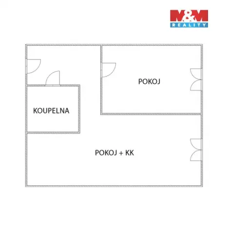 Pronájem bytu 2+kk, Poděbrady - Poděbrady II, Dr. Horákové, 43 m2