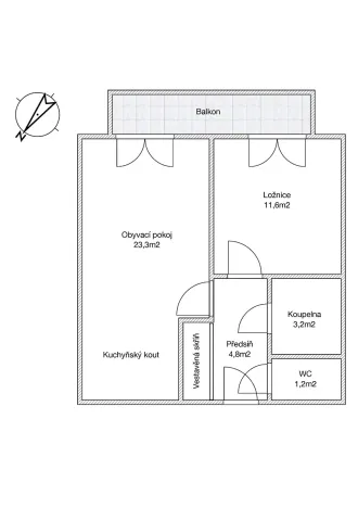 Prodej bytu 2+kk, Bílovice nad Svitavou, Lesní, 47 m2
