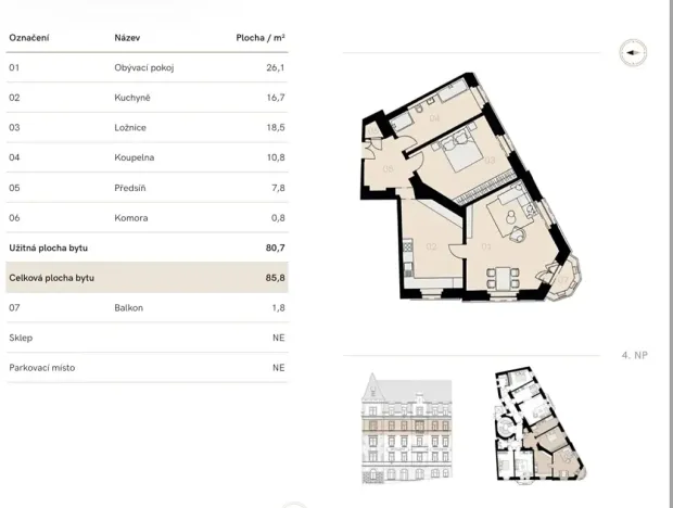 Pronájem bytu 2+1, Praha - Nové Město, Na Zderaze, 86 m2