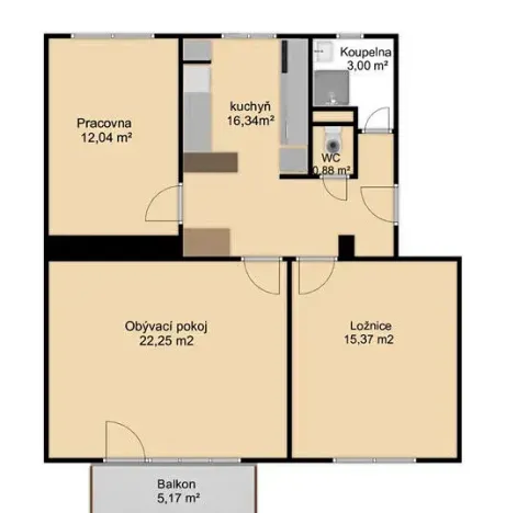 Prodej bytu 3+1, Líšťany, 81 m2