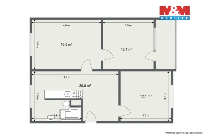 Prodej bytu 3+1, Sokolov, Mánesova, 60 m2