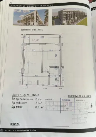 Prodej bytu 1+kk, Rruga Viena, Golem, Albánie, 37 m2