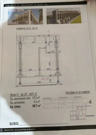Prodej bytu 1+kk, Rruga Viena, Golem, Albánie, 37 m2