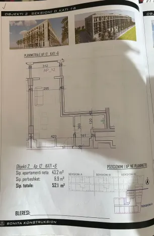 Prodej bytu 1+kk, Rruga Viena, Golem, Albánie, 37 m2