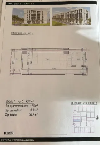 Prodej bytu 1+kk, Rruga Viena, Golem, Albánie, 37 m2
