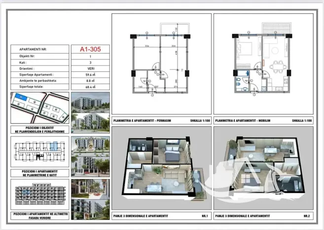 Prodej bytu 2+kk, Qerret, Albánie, 68 m2