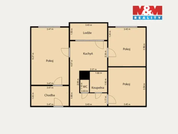 Pronájem bytu 3+1, Cheb, Přátelství, 71 m2