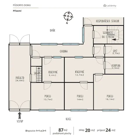 Prodej rodinného domu, Lažánky, 204 m2