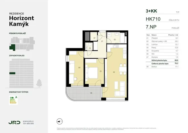 Prodej bytu 3+kk, Praha - Kamýk, Smotlachova, 76 m2
