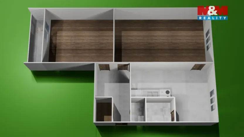 Prodej bytu 2+1, Podbořany, Sídliště Míru, 66 m2