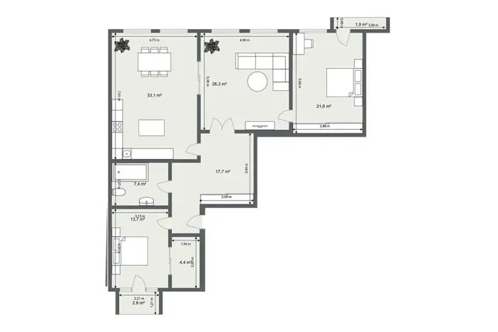 Prodej bytu 4+kk, Praha - Holešovice, U Pergamenky, 125 m2