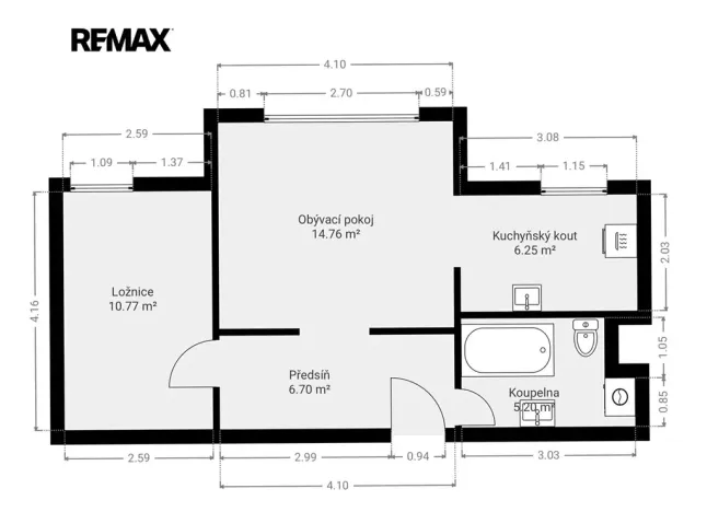 Prodej bytu 2+kk, Brno, Podbělová, 43 m2