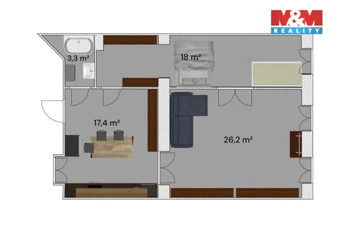 Prodej bytu 2+1, Praha - Nové Město, Krakovská, 65 m2