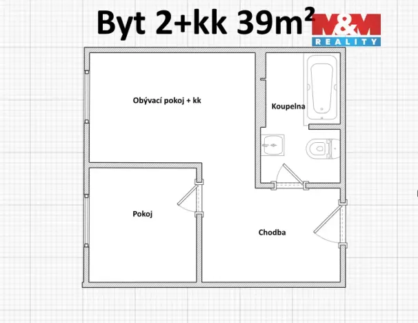Pronájem bytu 2+kk, Kolín - Kolín II, Masarykova, 39 m2