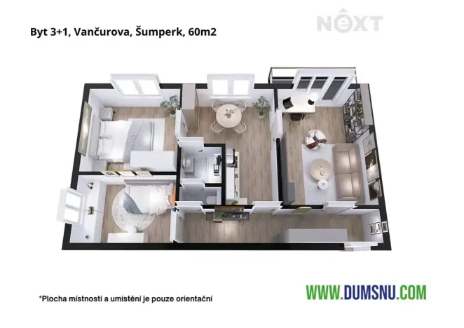 Pronájem bytu 3+1, Šumperk, Vančurova, 60 m2