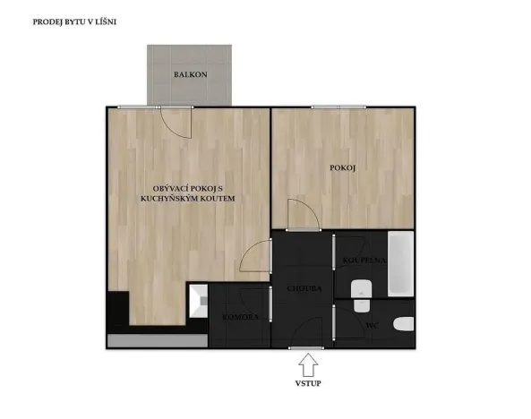 Prodej bytu 2+kk, Brno - Líšeň, Houbalova, 62 m2