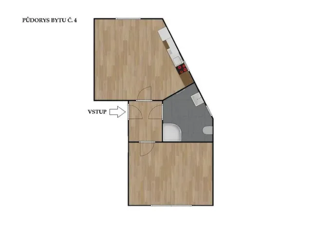 Pronájem bytu 2+kk, Brno - Ivanovice, Hřebíčková, 48 m2