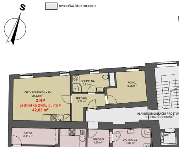 Pronájem bytu 2+kk, Jihlava, Farní, 42 m2