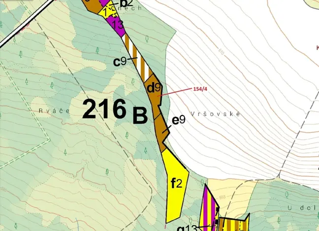 Dražba lesa, Krásné, 2471 m2