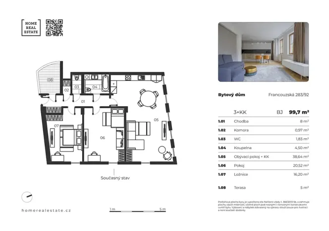 Prodej bytu 3+kk, Praha - Vršovice, Francouzská, 95 m2