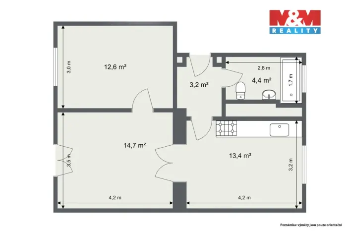 Prodej bytu 2+1, Horní Slavkov, Zahradní, 47 m2