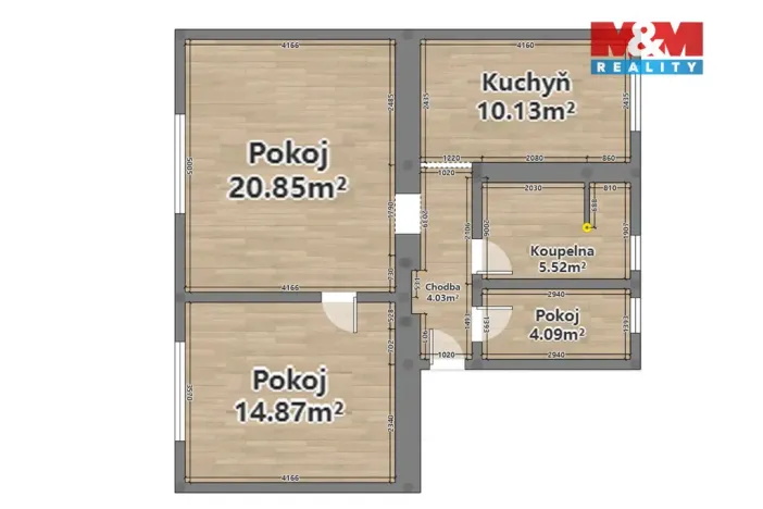 Pronájem bytu 2+1, Pardubice - Zelené Předměstí, Lexova, 61 m2